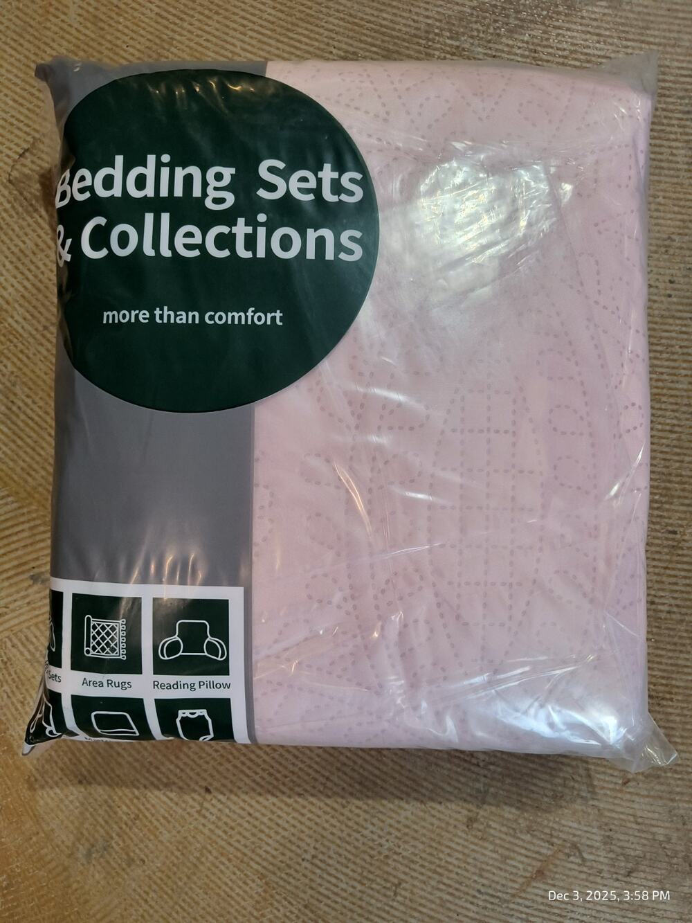Pink Microfiber Bedspread Pink Bed Spread Double Full Size 203cm-229cm NIP